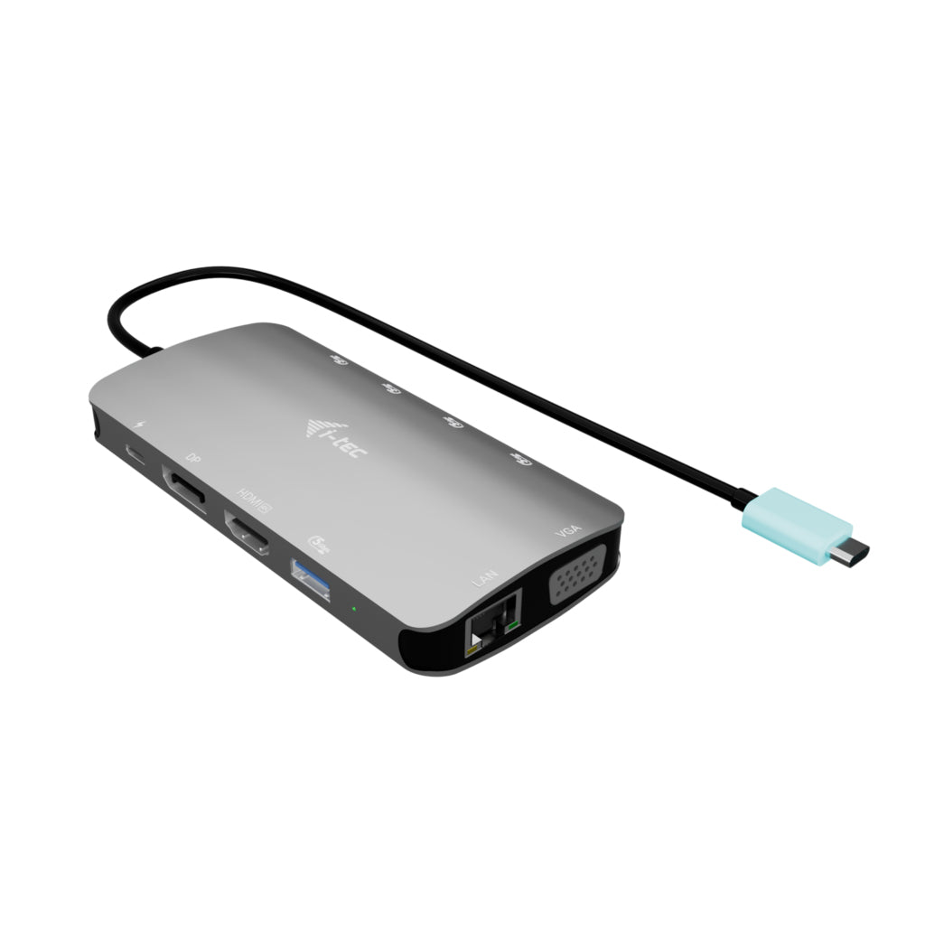 i-tec Metal Nano Dockingstation – USB-C, DP/HDMI/VGA, 100 W PD, GbE, für Windows/Mac/ChromeOS