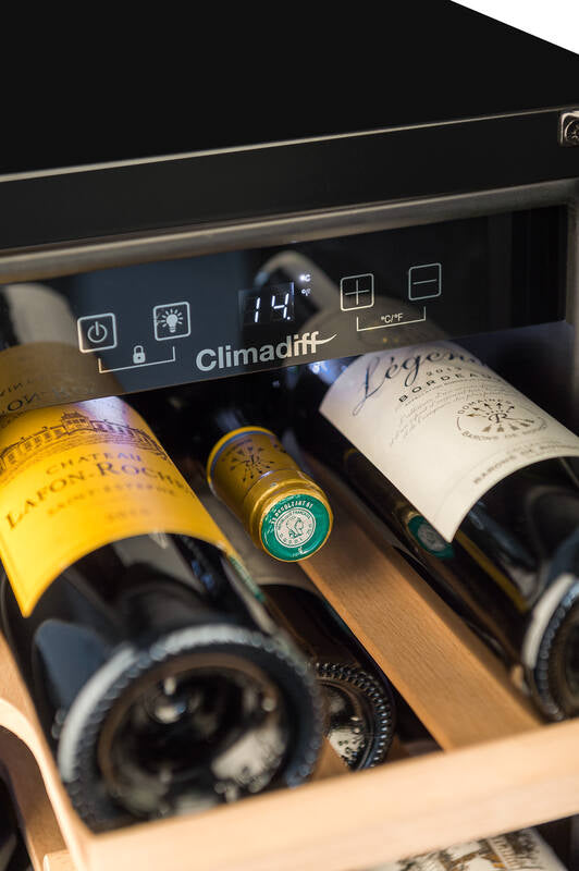 Climadiff Weinkühlschrank CBU20S2B – 57 l, 240 V, Kompressor, Energieeffizienzklasse F