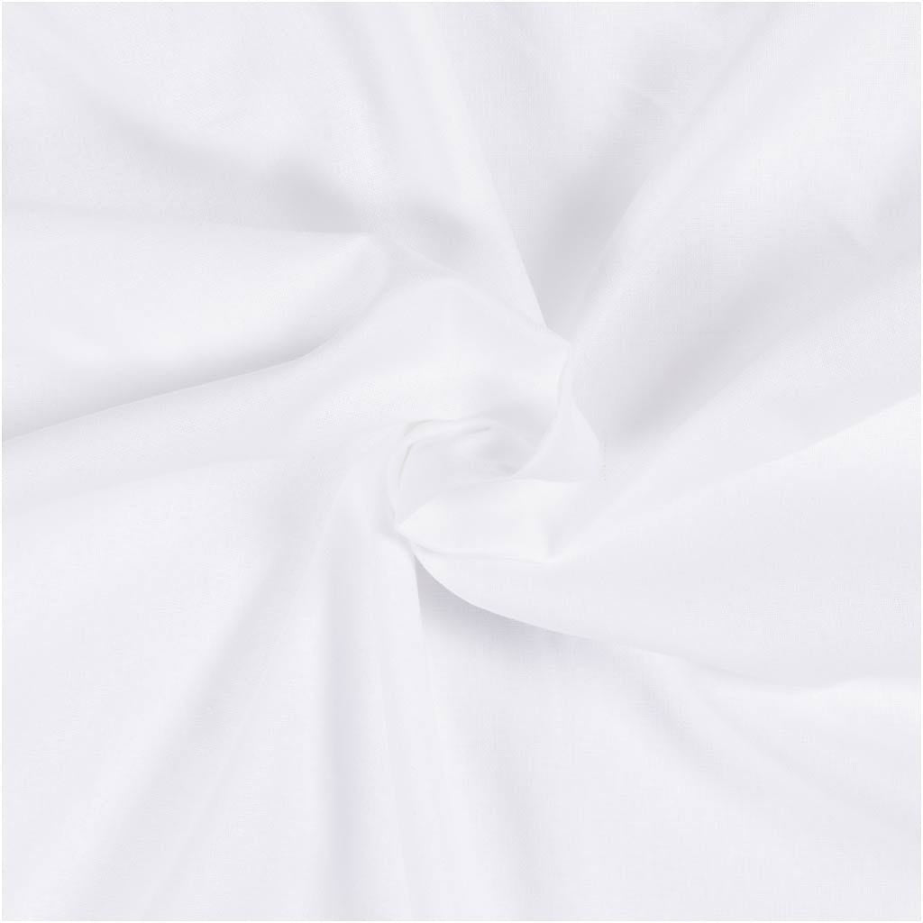 Creativ Company Dekostoff, Baumwolle, Weiss, 145 cm × 2 m, 1 Stk., STANDARD 100 by OEKO-TEX, 440801