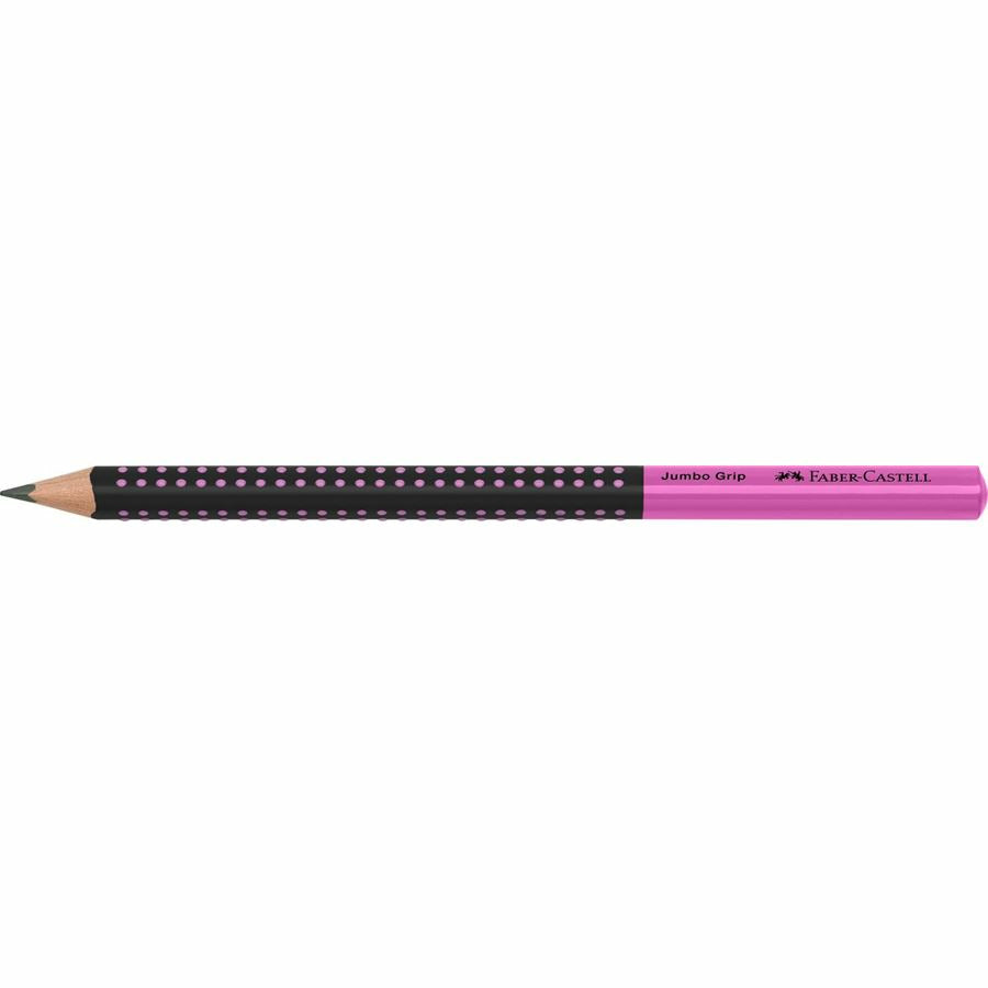 Faber-Castell Grip Two Tone Bleistift, Dreikant, Jumbo B Mine Ø 3,25 mm Schwarz/Pink