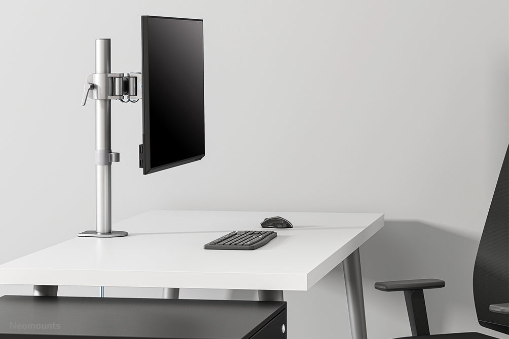 Neomounts NM-D135SILVER – Monitorarm Tischhalterung – Klemme/Durchführung – 1 Monitor – 10–30" – VESA 75×75/100