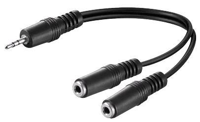 Microconnect 3,5-mm-Splitterkabel – 3,5-mm-Klinke Stecker zu 2× 3,5-mm-Klinke Buchsen – 0,2 m
