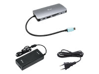 i-tec Multiport-Adapter – USB-C, 1× HDMI, 1× VGA, 3× USB-A, 100 W PD, GbE, für Windows/Mac/Linux
