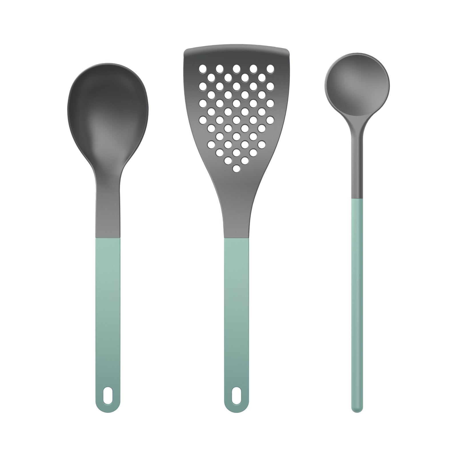 Rosti Optima – 3-teiliges Küchenhelfer-Set, 21 × 31 × 4,5 cm, Nylon, Grün, spülmaschinenfest