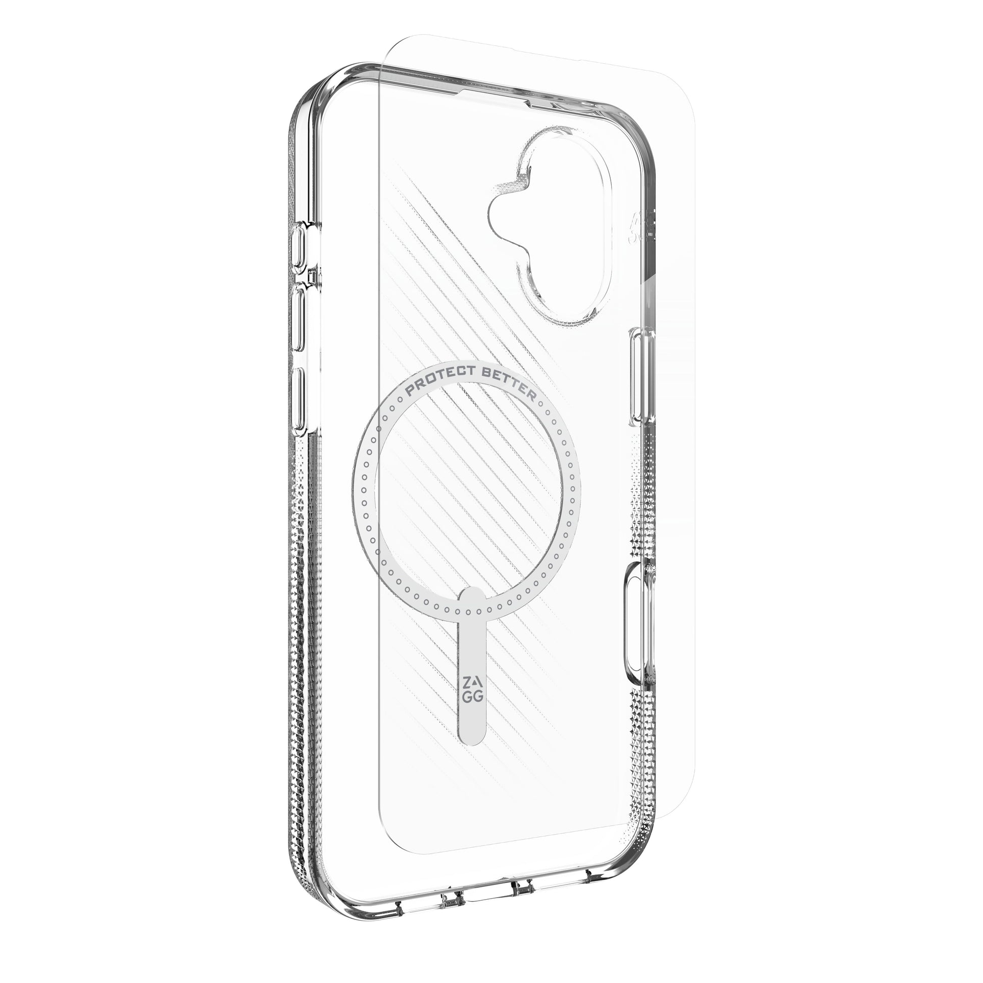 ZAGG Backcover Luxe – für Apple iPhone 16 Plus – transparent, Snap-/Lock-Verschluss