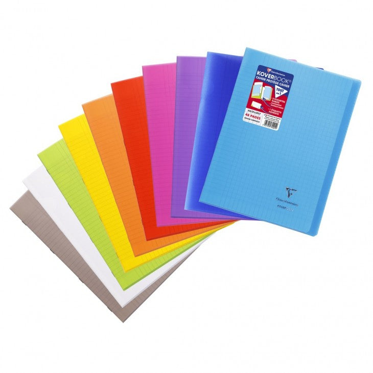 Clairefontaine Notizheft – A4 – 48 Seiten – 90 g/m² – geheftet, transparentes PP-Cover, assortiert, PEFC