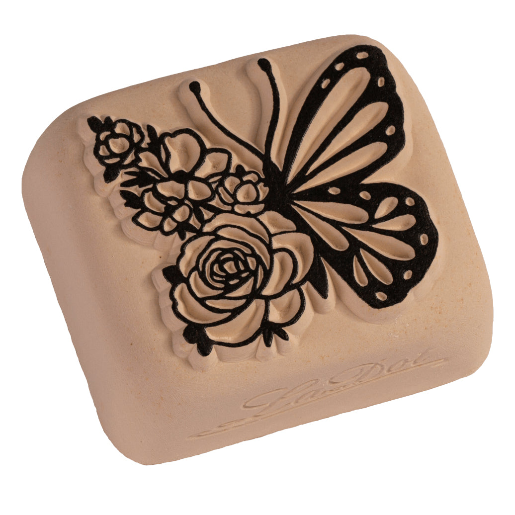 LaDot Tattoostempel Schmetterling – Weiss – 4 × 4,5 cm – Stein – 1 Stk