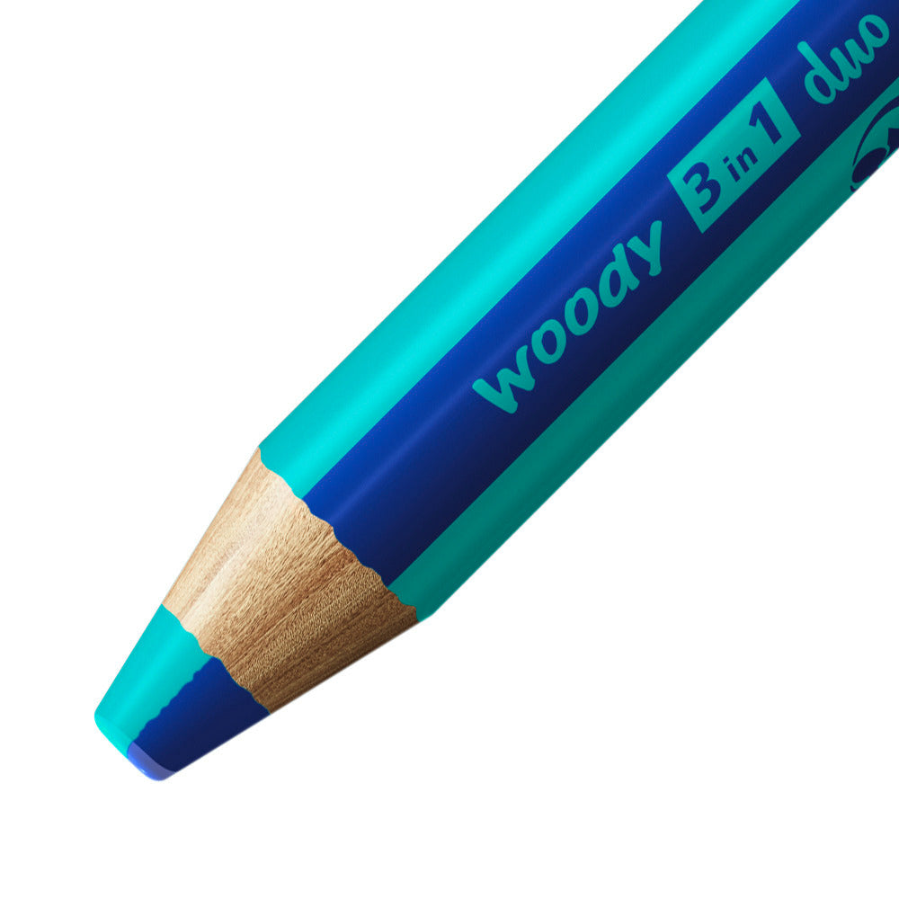 STABILO woody 3 in 1 Duo – 5 Duofarben, mit Spitzer