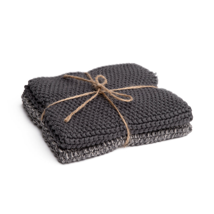 Pichler Abwaschlappen Lola – dunkelgrau – 27 × 27 cm – Baumwolle – 2er-Set