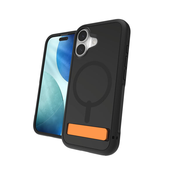 ZAGG Sedona Snap Backcover – für Apple iPhone 17, MagSafe, mit Ständer, Graphen, Schwarz, bis 4 m Sturzsicher