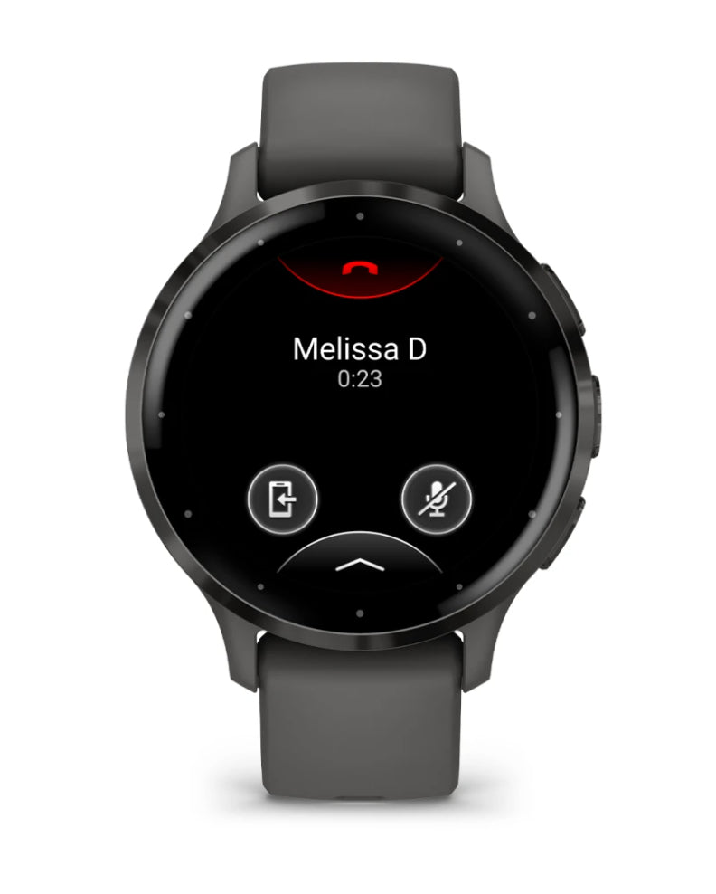 Garmin Venu 3S – Smartwatch – 41 mm, 1,2", GPS, AMOLED, Gorilla Glass, 50 m, Kieselgrau/Schwarz, Sportarmband