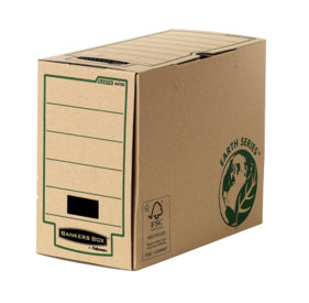 Fellowes Archivschachtel – für A4, mit Deckel, mit Griffloch, stapelbar, braun, Karton