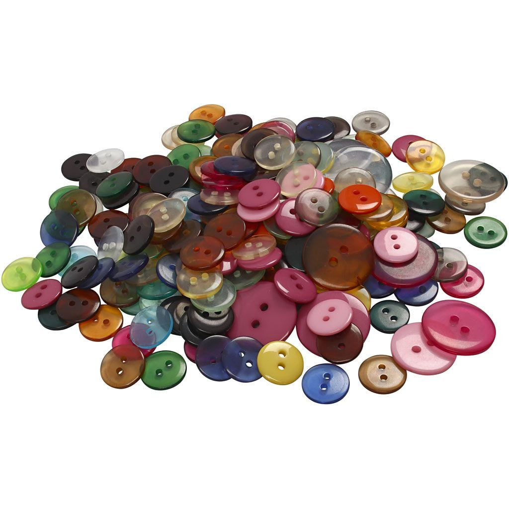 Creativ Company Knöpfe Ø 12 mm – Kunststoff, mehrfarbig, 800 Stück