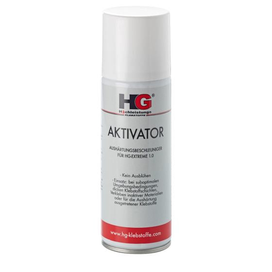 HG Klebstoffe HG Power Glue Aushärtungsbeschleuniger – Sprühdose, transparent, 200 ml, für HG Power Glue