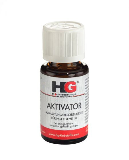 HG Klebstoffe HG Power Glue Aushärtungsbeschleuniger – Pinselapplikator, transparent, 15 ml, für HG Power Glue
