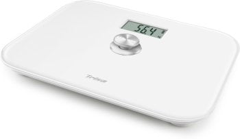 Trisa Electronics Trisa Paketwaage Dynamo Scale – Tragkraft 150 kg, Teilung 100 g, Wiegefläche 32 × 26 cm, Dynamo