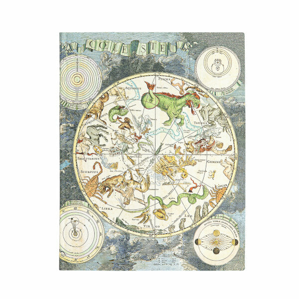 Paperblanks Flexis Notizbuch, 180 × 230 mm, liniert, Fadenheftung, 176 Seiten – Planisphäre