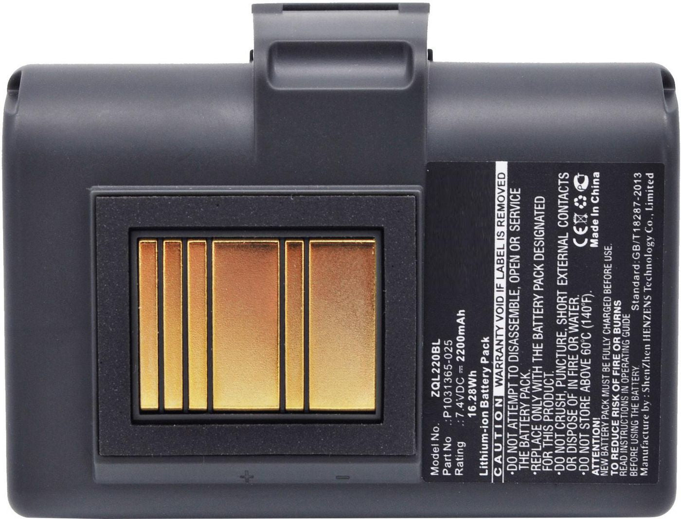 CoreParts Akkubasis P1023901, 7,4 V – für Zebra-Drucker, Schwarz, Li-ion