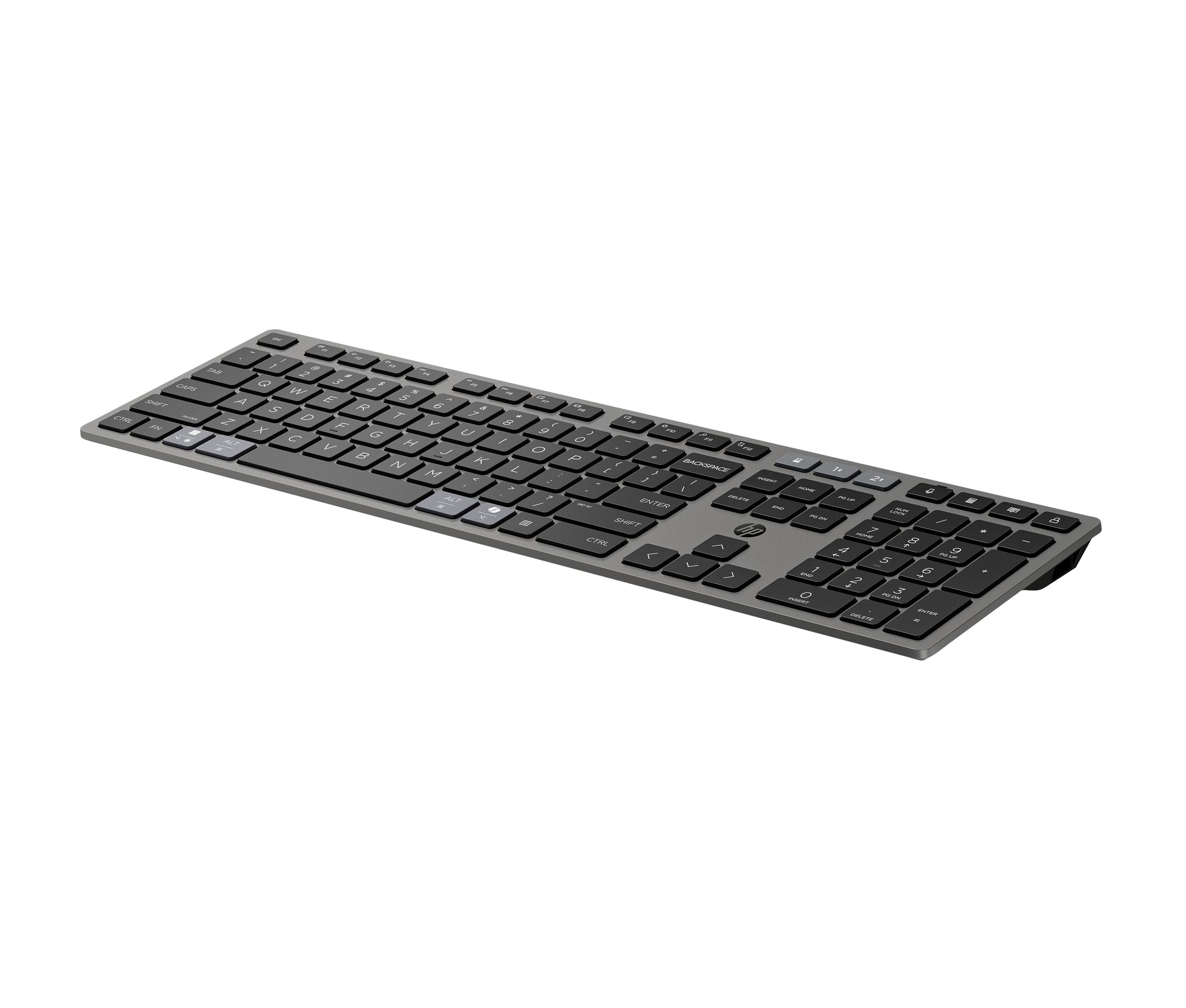 HP KBD 725 – Tastatur – Bluetooth & 2,4 GHz (USB-A Empfänger) – Grau