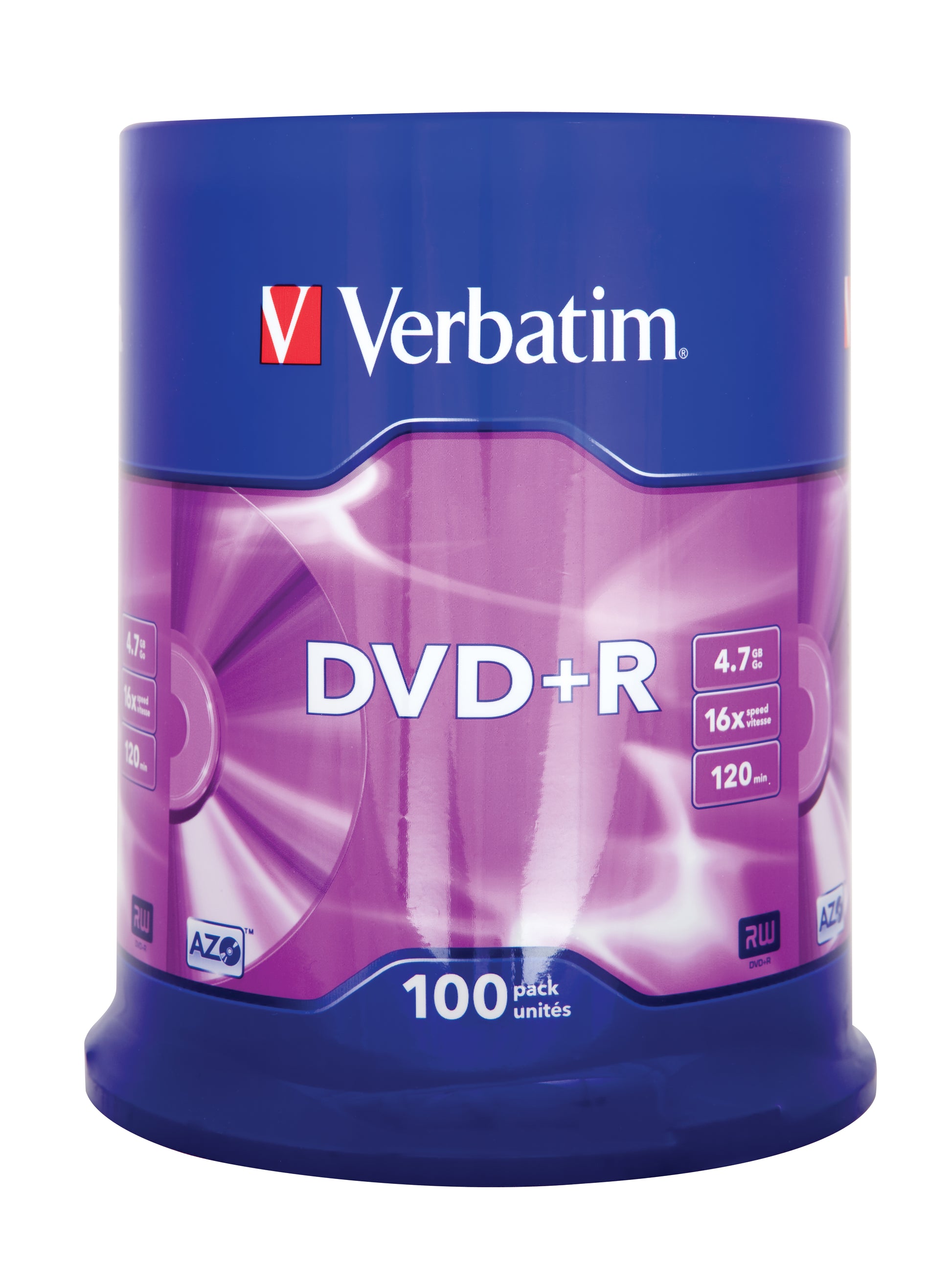 Verbatim DVD+R 16x 4,7 GB Matt Silber – 100 Stück