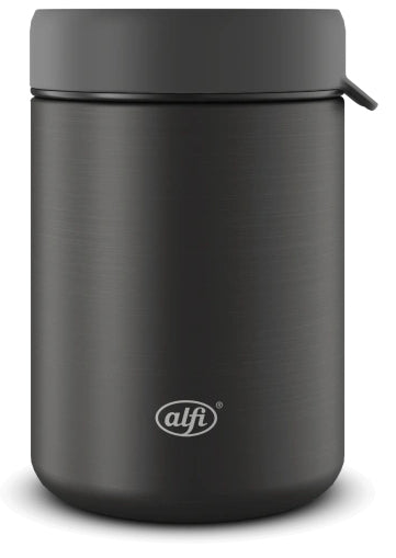 Alfi Thermobox – 350 ml, 8,8 × 8,8 × 13,3 cm, Edelstahl, Schwarz matt, mit Schwenkverschluss, auslaufsicher