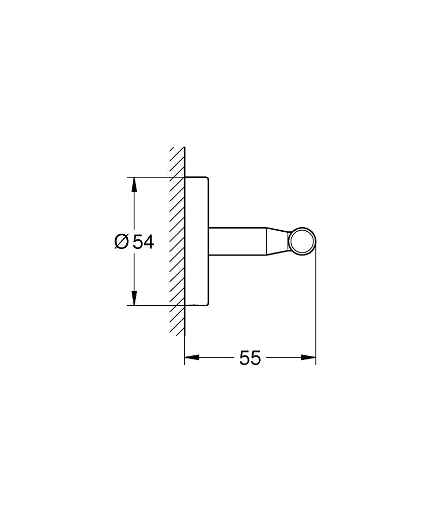 GROHE Haken Start Cosmopolitan – Metall, 5 kg, zum Schrauben, Chrom