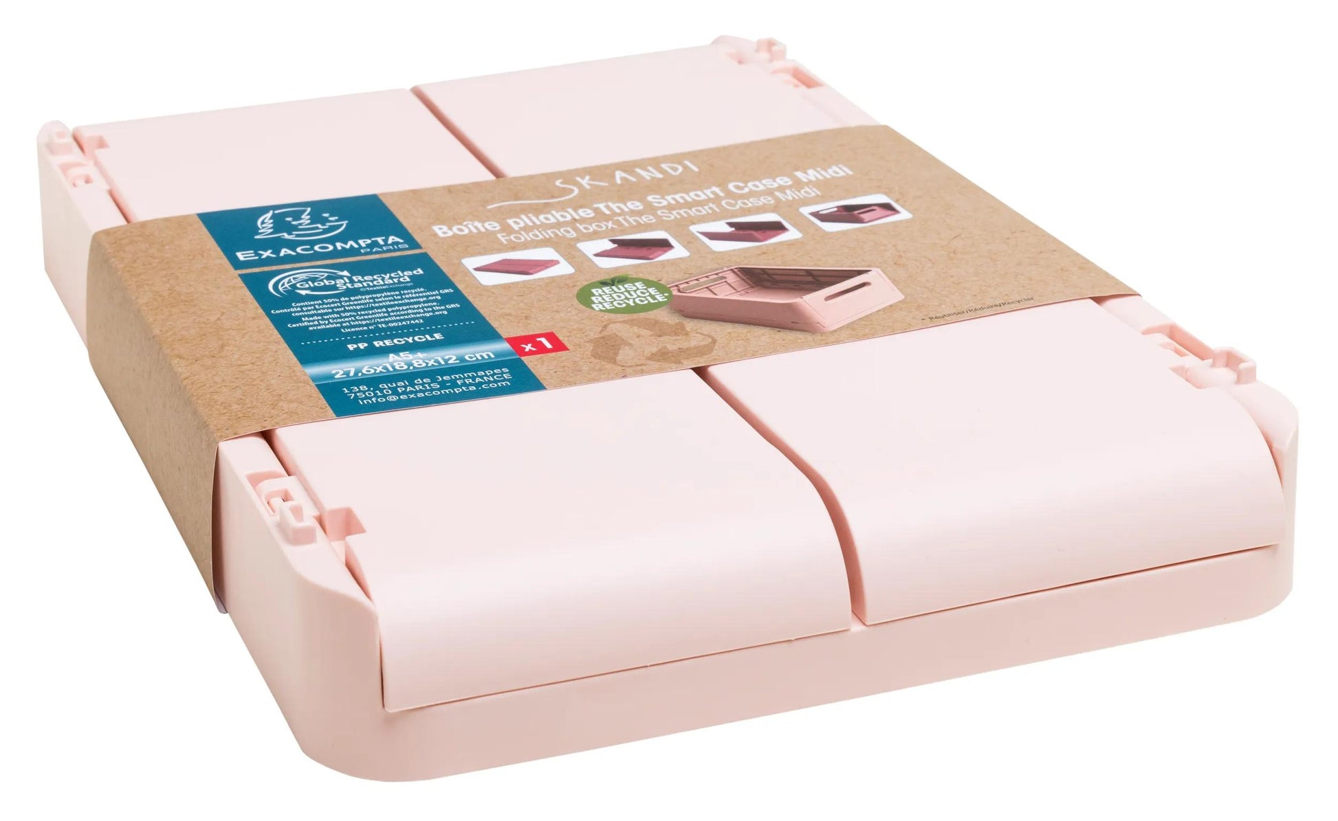 Exacompta Aufbewahrungsbox B 276 × H 120 × T 188 mm – für A5+, mit Tragegriff, stapelbar, Nude, PP