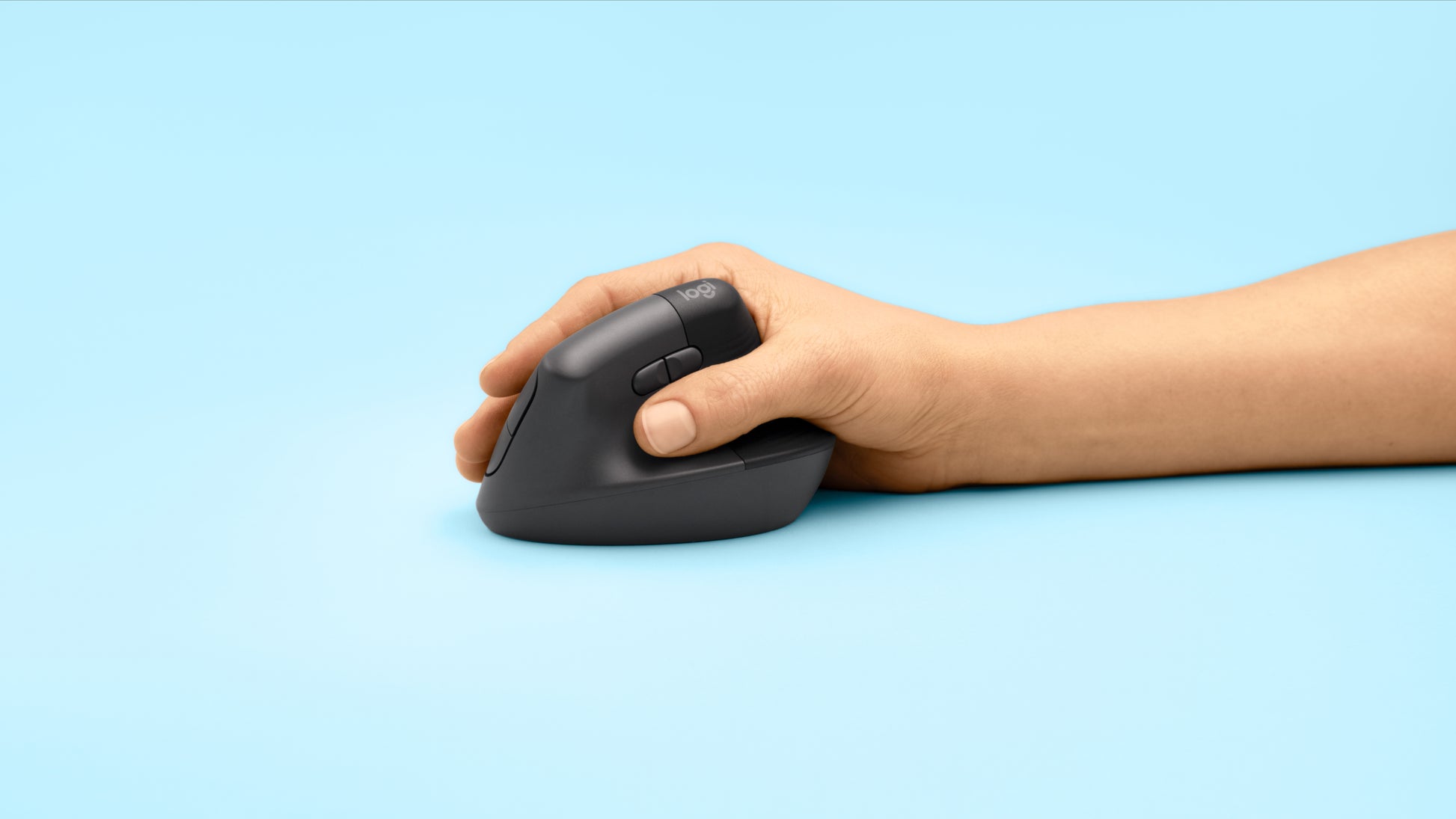 Logitech Lift Right Ergonomische Maus – für Rechtshänder, vertikal, Graphit/Schwarz