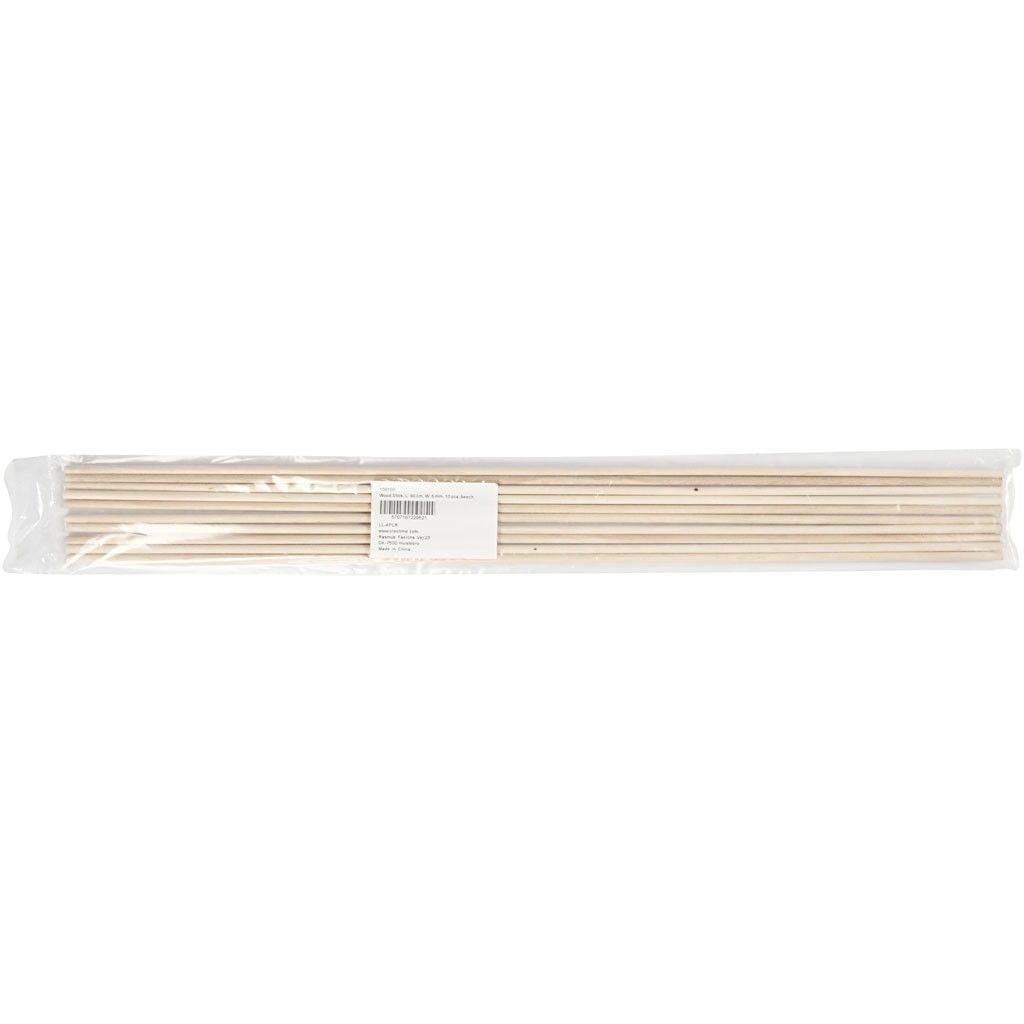 Creativ Company Holzrohling, Birke, hellbraun, Ø 0,6 cm × 60 cm, 10 Stk.