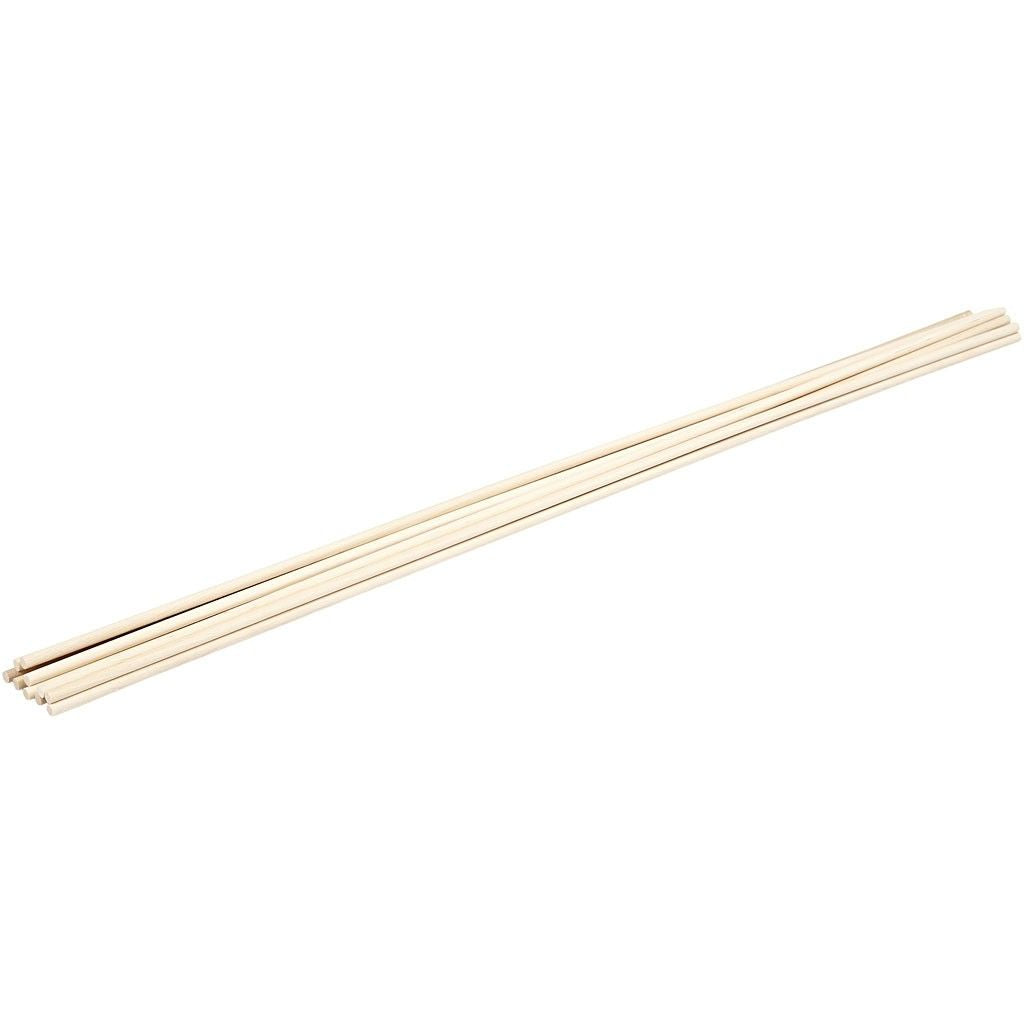 Creativ Company Holzrohling, Birke, hellbraun, Ø 0,6 cm × 60 cm, 10 Stk.
