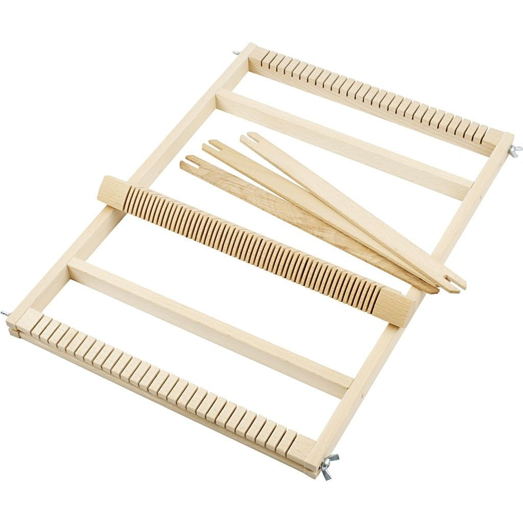 Creativ Company Webrahmen 28 × 39 cm – Holz, Hellbraun, inkl. Webschiffchen