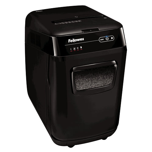 Fellowes AutoMax 200M – Aktenvernichter mit Autofeed 200 Blatt, DIN P-5, Mikroschnitt 2 × 14 mm, 10 Blatt, 32