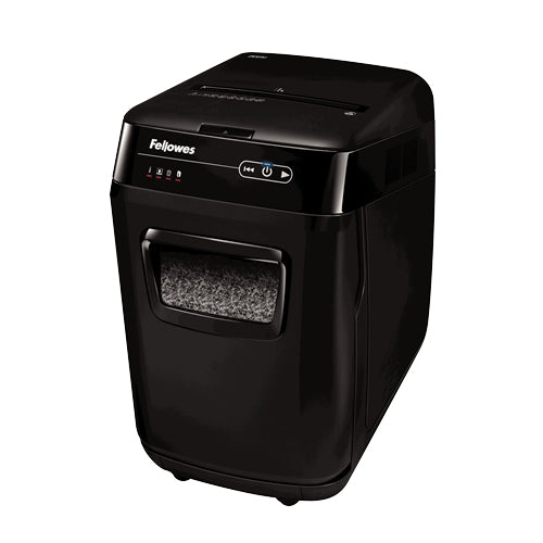 Fellowes AutoMax 200M – Aktenvernichter mit Autofeed 200 Blatt, DIN P-5, Mikroschnitt 2 × 14 mm, 10 Blatt, 32