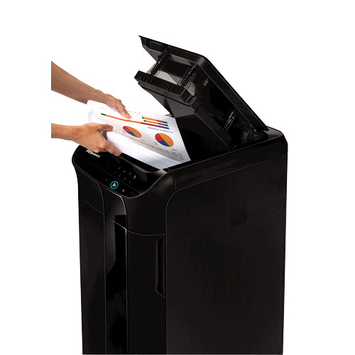 Fellowes AutoMax 350C – Aktenvernichter mit Autofeed 350 Blatt, DIN P-4, Partikelschnitt 4 × 38 mm, 70 l