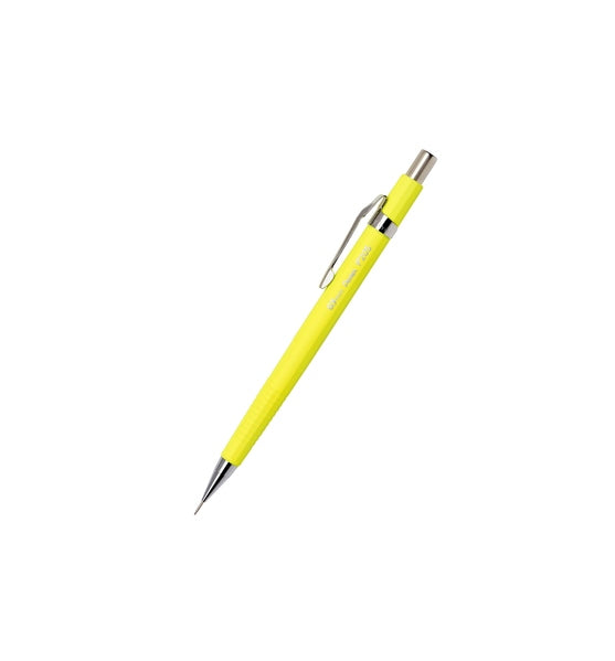 Pentel Sharp P200 Druckbleistift – 0,5 mm, Neongelb, starres 4 mm Führungsröhrchen