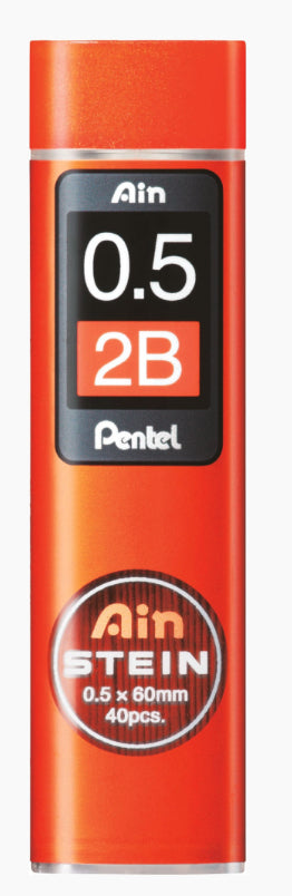 Pentel Bleistiftminen AinStein – Graphit, 0,5 mm, 40 Stk.