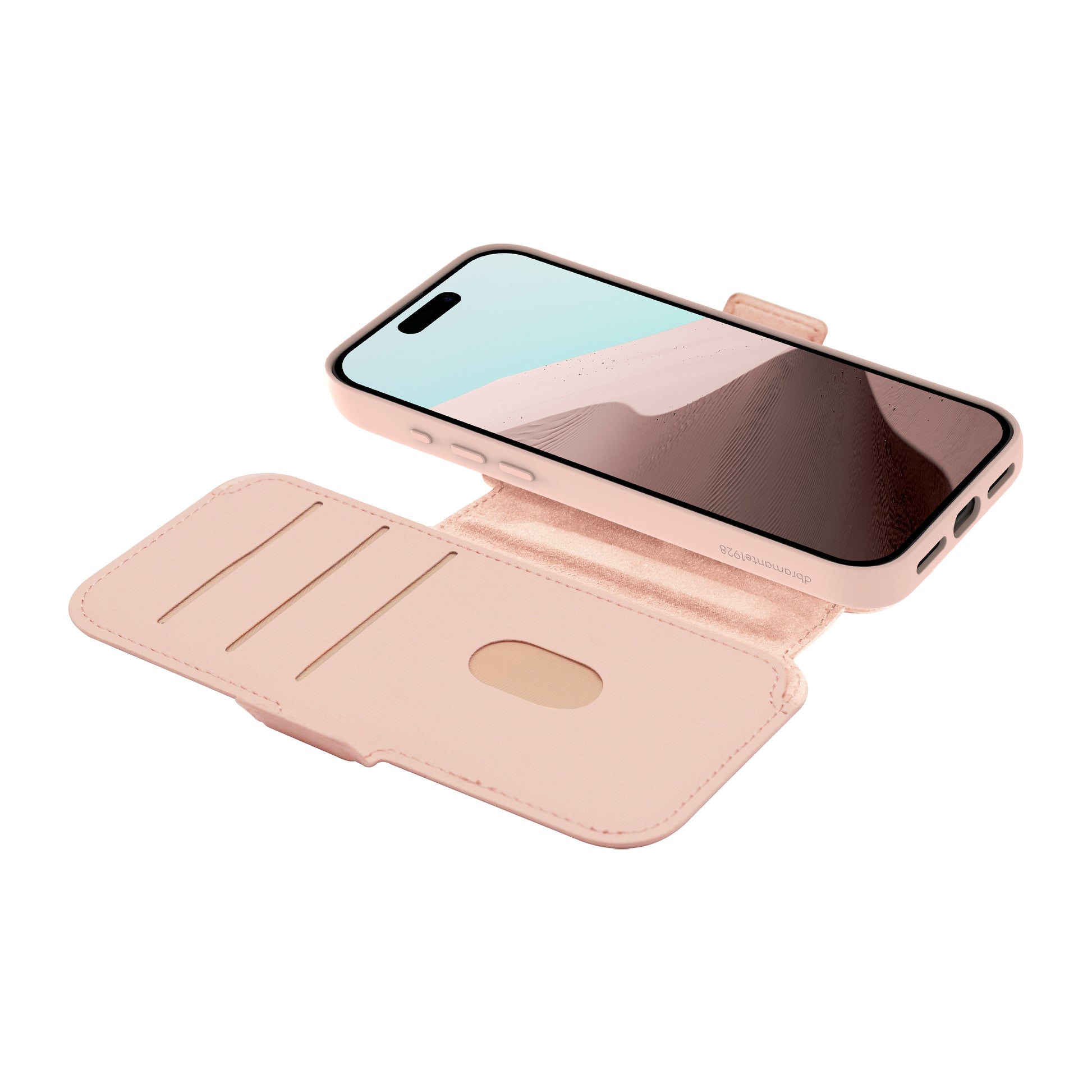 dbramante1928 Lynge MS ICON Folio – für Apple iPhone 17 Pro Max, mit Kartenfach, Kunststoff, Pink Sand