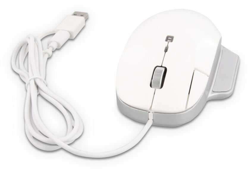LMP Elite Pro – Maus – Kabelgebunden (USB-C), 6400 DPI, Rechtshänder, Weiss/Silber