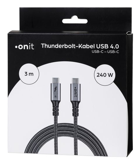 ONIT USB-Kabel, USB-C zu USB-C, 3 m, USB4, Lade-/Datenkabel