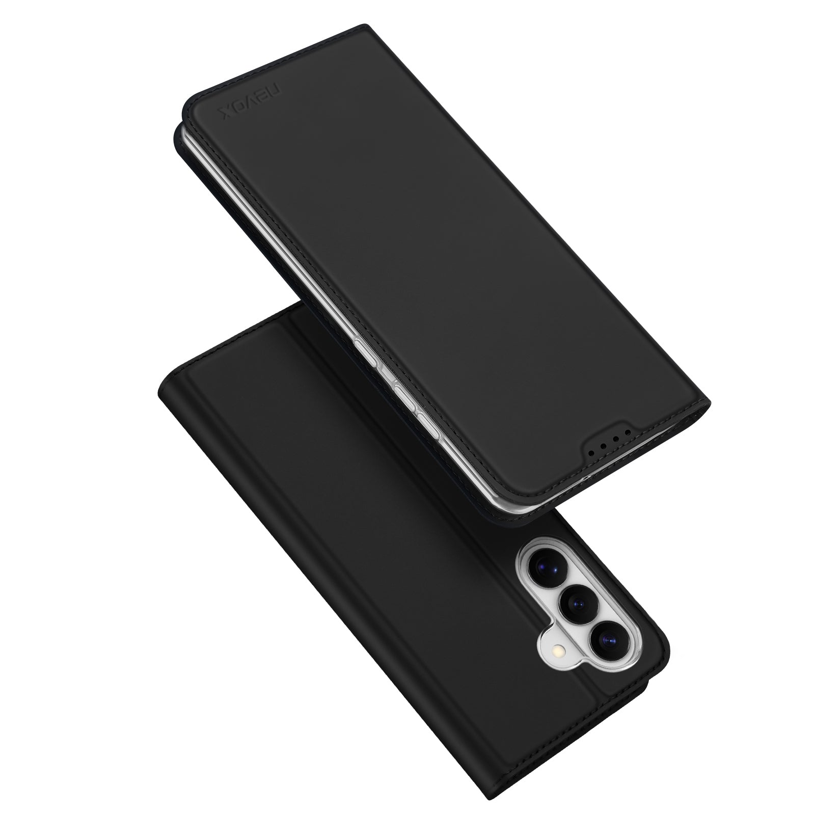 nevox Vario Series Folio – für Samsung Galaxy S26, mit Ständer, mit Kartenfach, PU+TPU, Schwarz