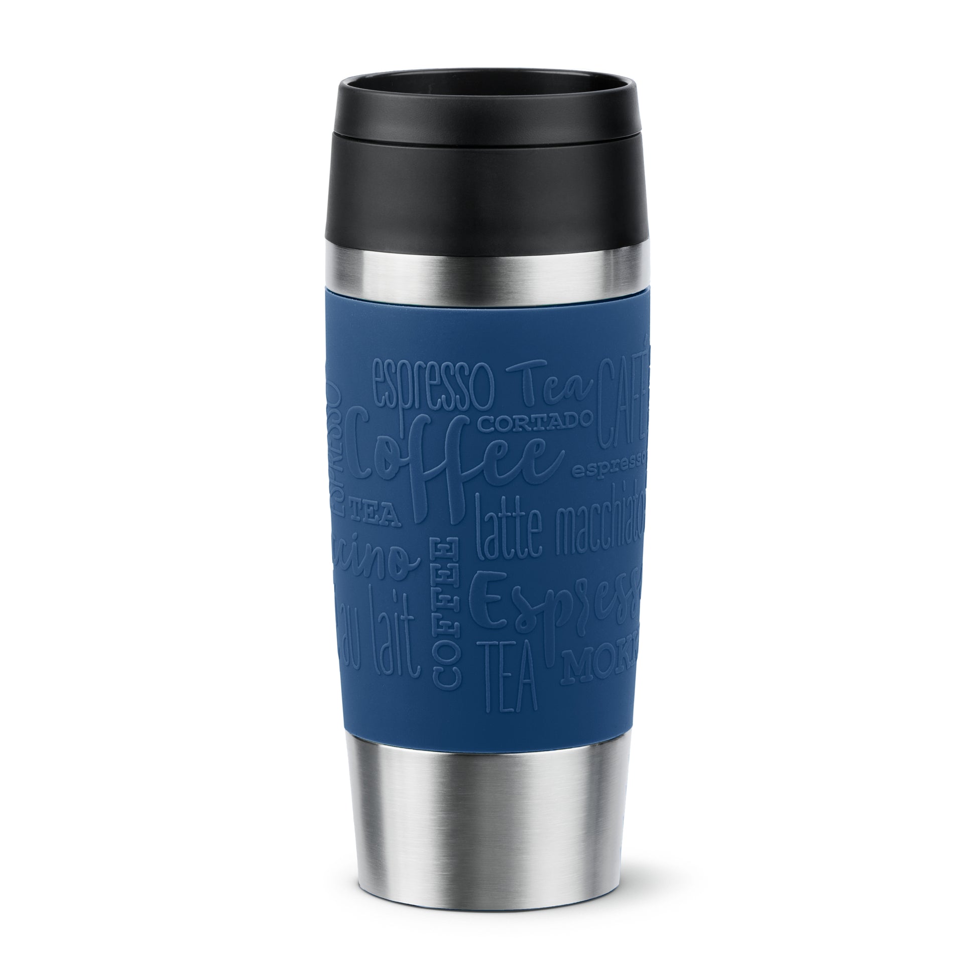EMSA Travel Mug Classic Thermobecher 360 ml – doppelwandig 4 h heiss/8 h kalt, Edelstahl, Dunkelblau
