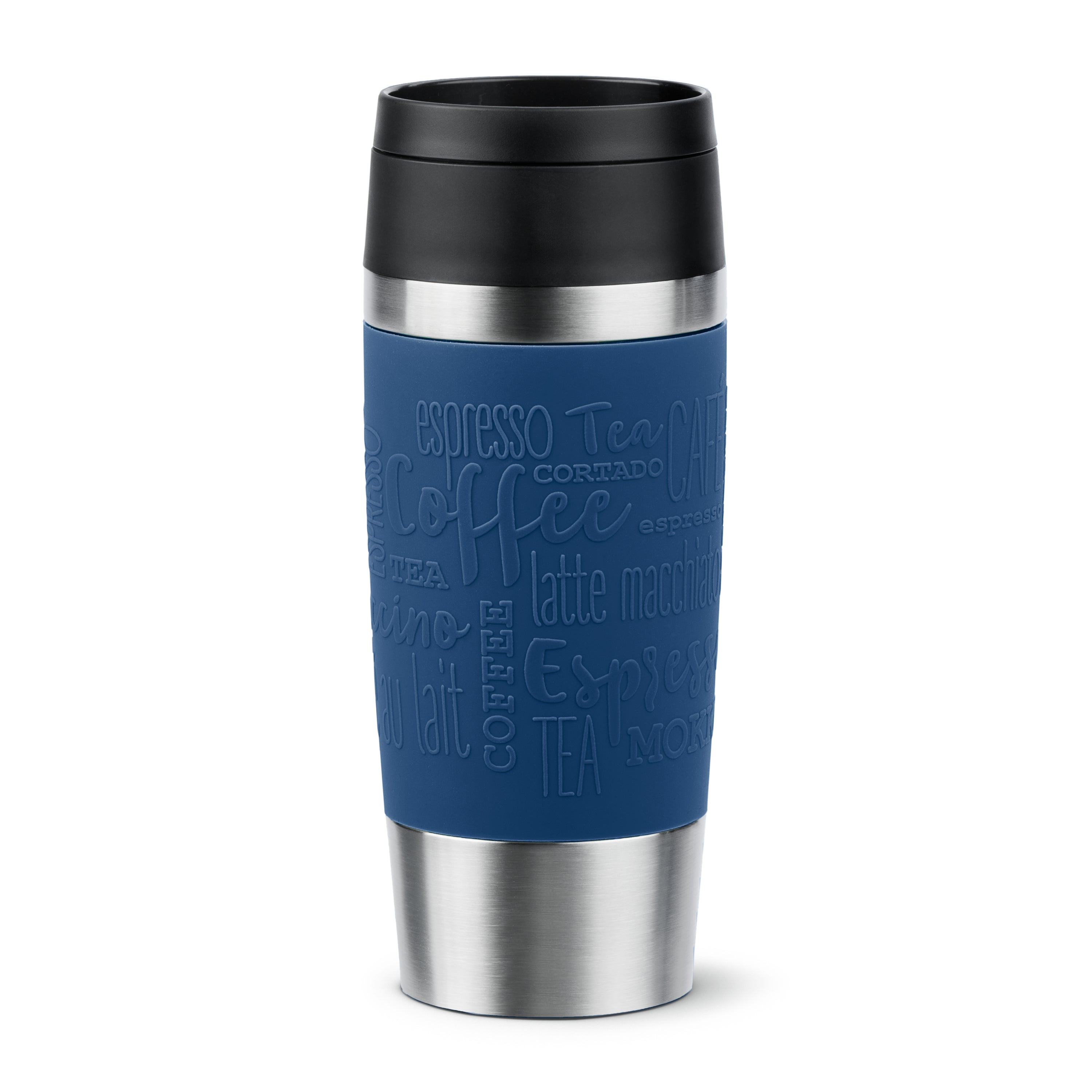 EMSA Travel Mug Classic Thermobecher 360 ml – doppelwandig 4 h heiss/8 h kalt, Edelstahl, Dunkelblau