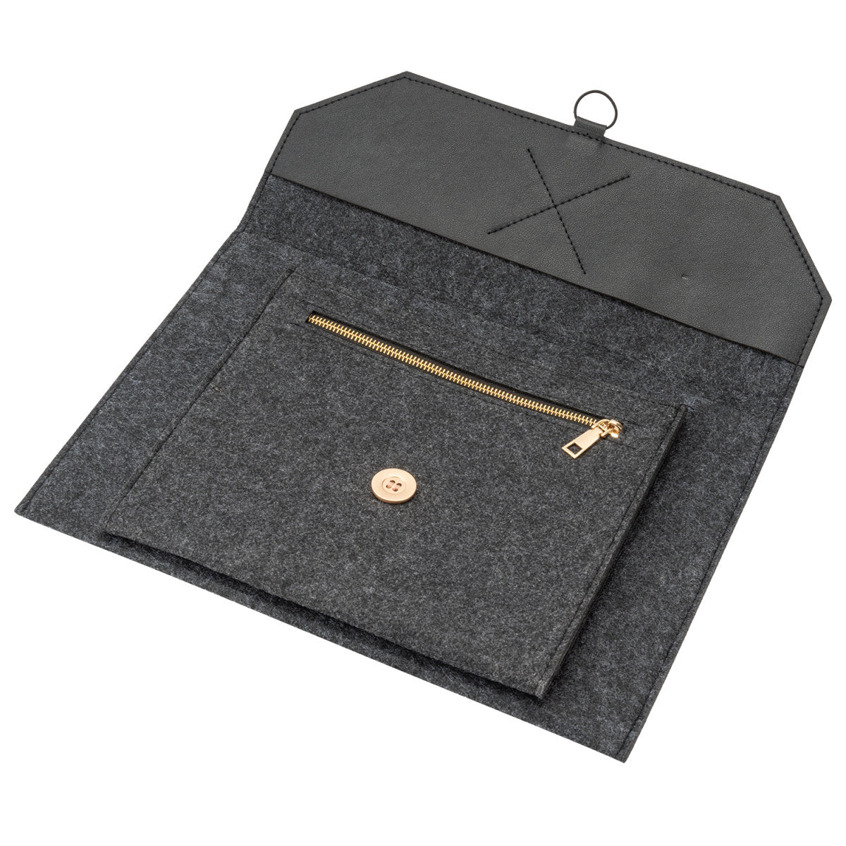 4smarts Notebook-Tasche bis 13" – 2 Fächer – Dunkelgrau