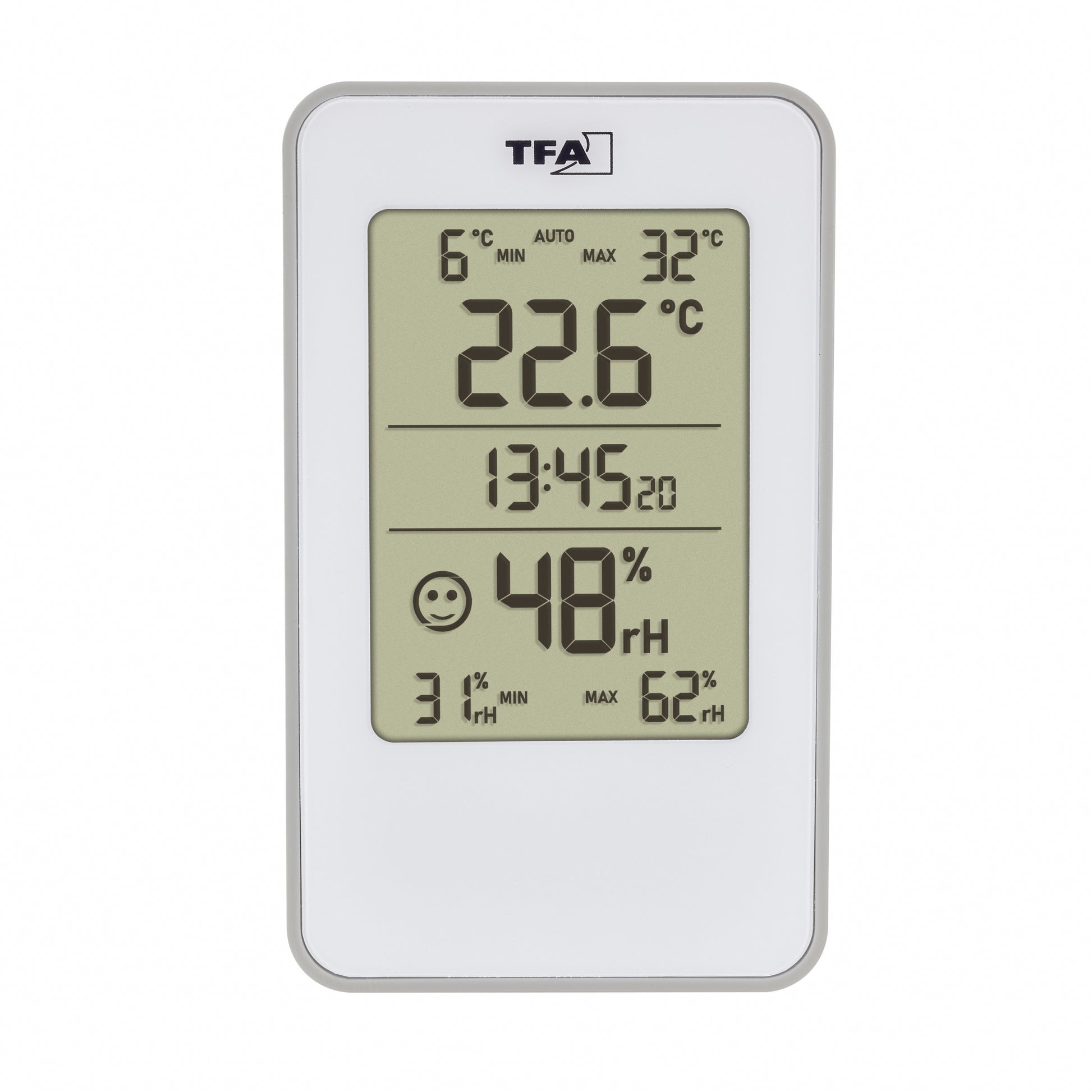 TFA-Dostmann TFA Dostmann 30.5057.02 – Temperatur- & Feuchtigkeitssensor, innen, Akku – Weiss