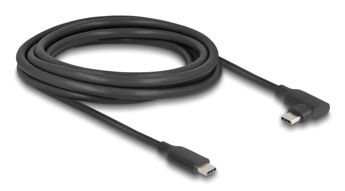 DeLOCK USB-C auf USB-C Kabel – USB 3.2 Gen 2 (10 Gbit/s) – 3 m – PD 60 W – Abgewinkelt – Schwarz