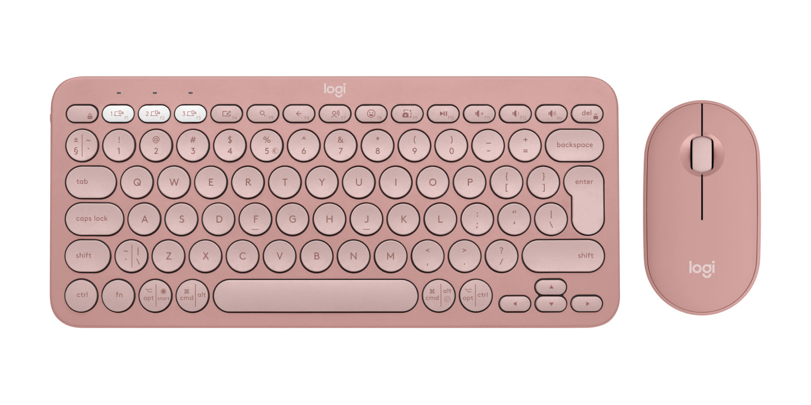 Logitech Pebble 2 Combo – Tastatur- und Maus-Set – QWERTY (US Int.) – RF + Bluetooth, Mini, Scherenschalter, Pink
