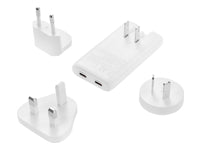 Sandberg 441-68 USB-Ladegerät 65 W – USB-C×2 – PD, PPS, GaN – AU/EU/UK – Weiss