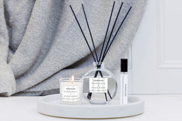 Stoneglow Geschenkset Granatapfel & Würziger Patchouli – 3-teilig – Raumduft 120 ml