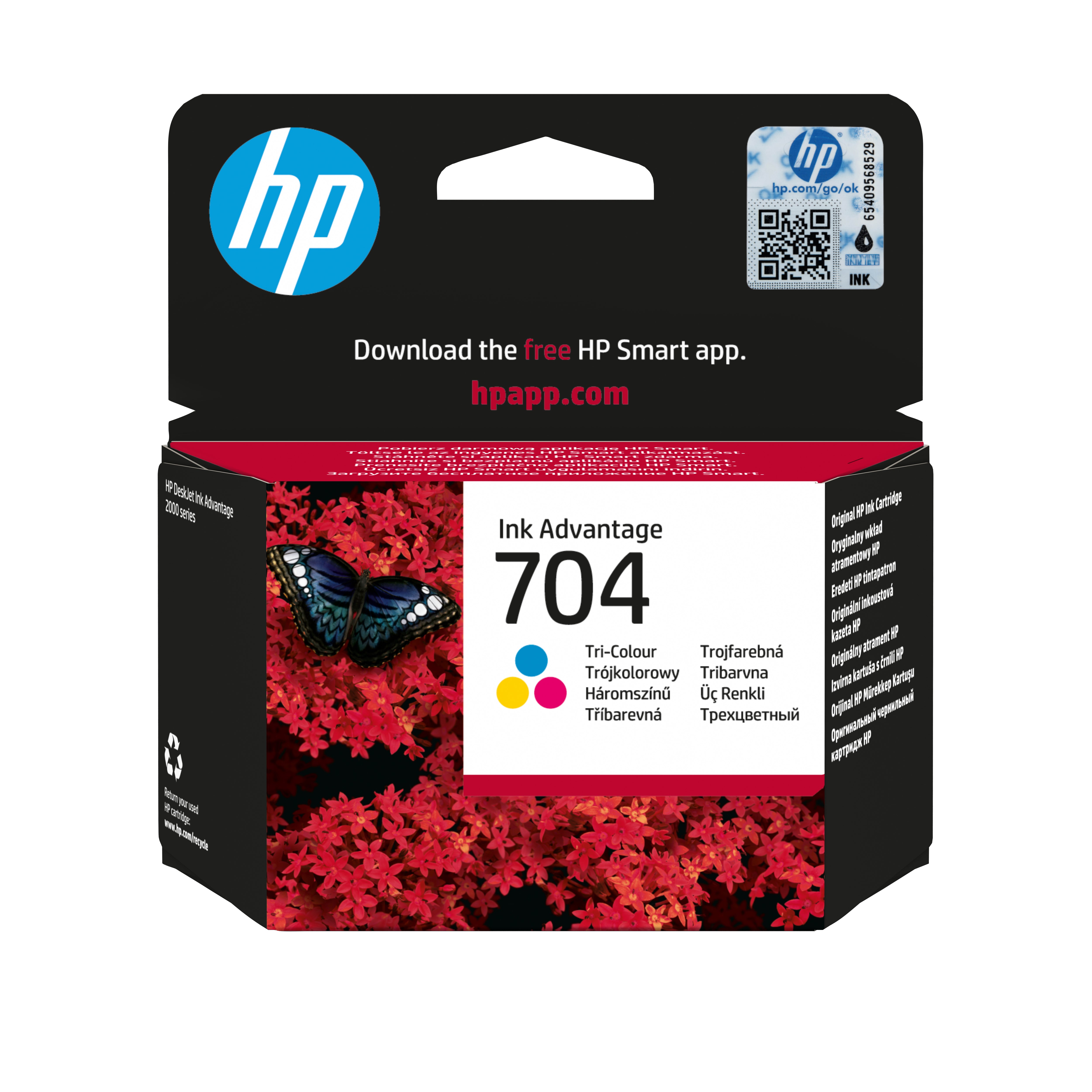 HP 704 Dreifarbig Tintenpatrone (Original) – 200 Seiten – für HP 704