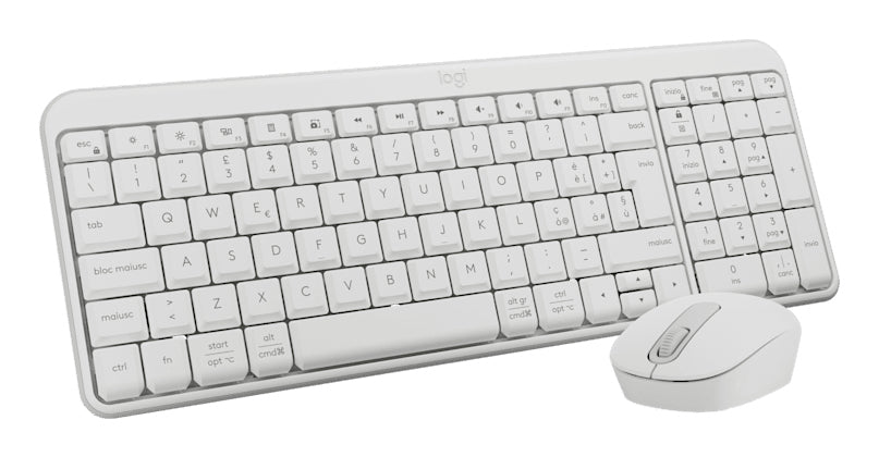 Logitech MK250 Compact – Tastatur-Maus-Set – Bluetooth & 2,4 GHz – QWERTY (IT) – Weiss